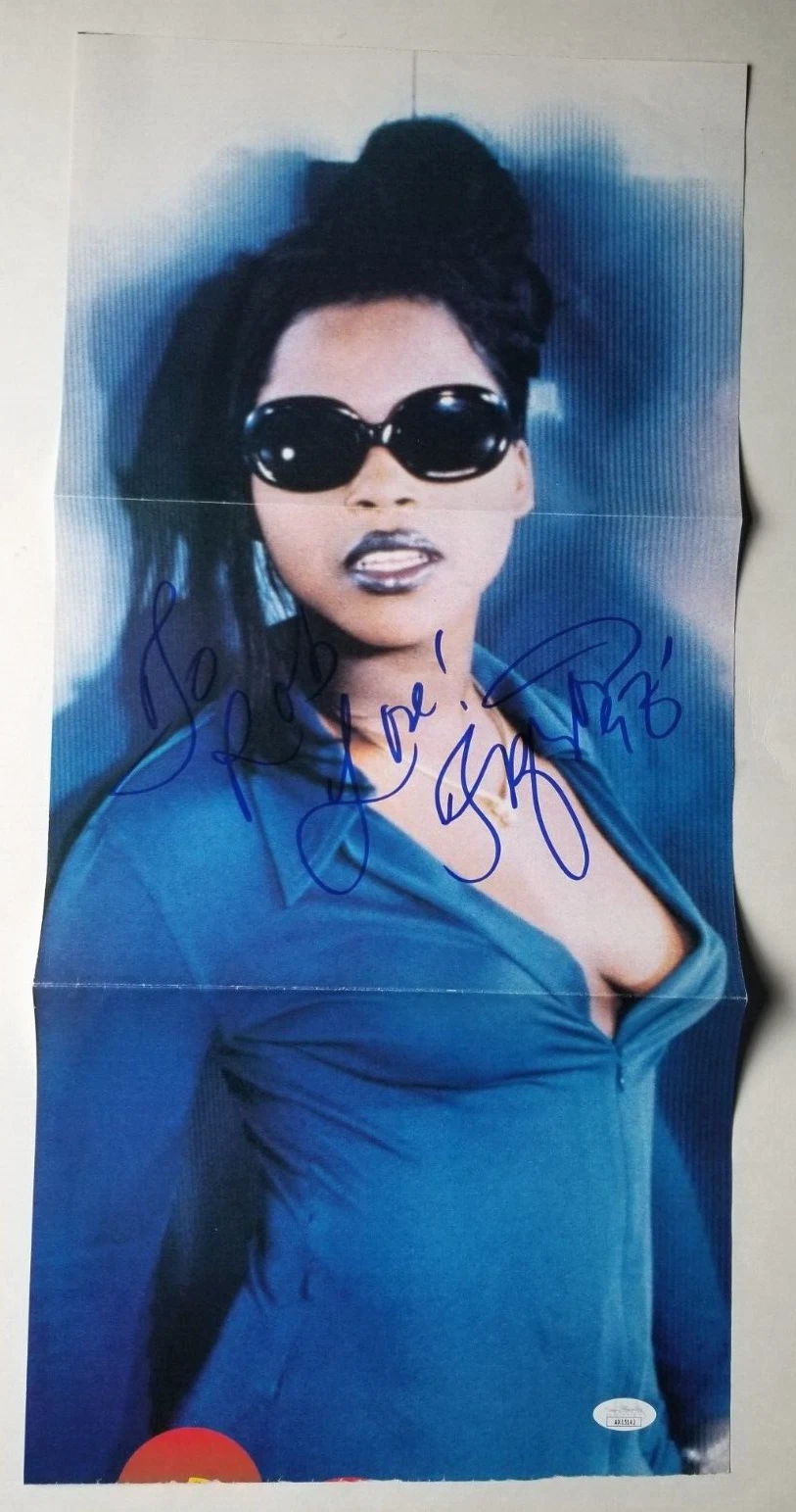 Foxy Brown REAL hand SIGNED Mag Foldout Poster #2 JSA COA Autographed rapper
