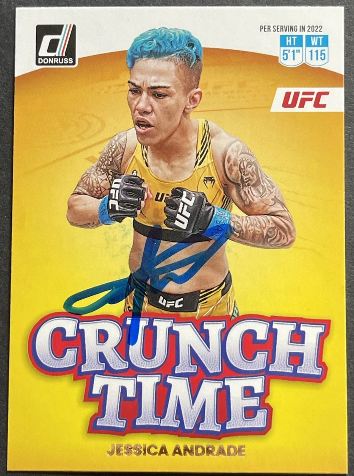 Jessica Andrade Signed Autographed 2023 Donruss Crunch Time UFC Card Beckett Coa