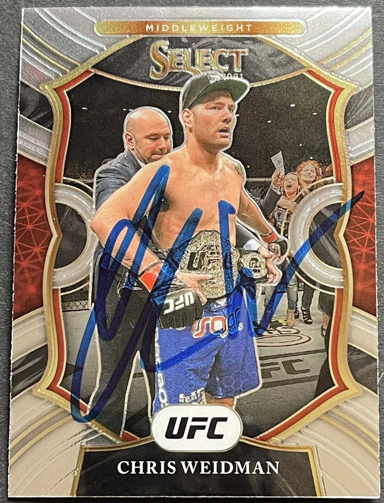 Chris Weidman Signed Autographed 2021 Select UFC Base Card Beckett Coa