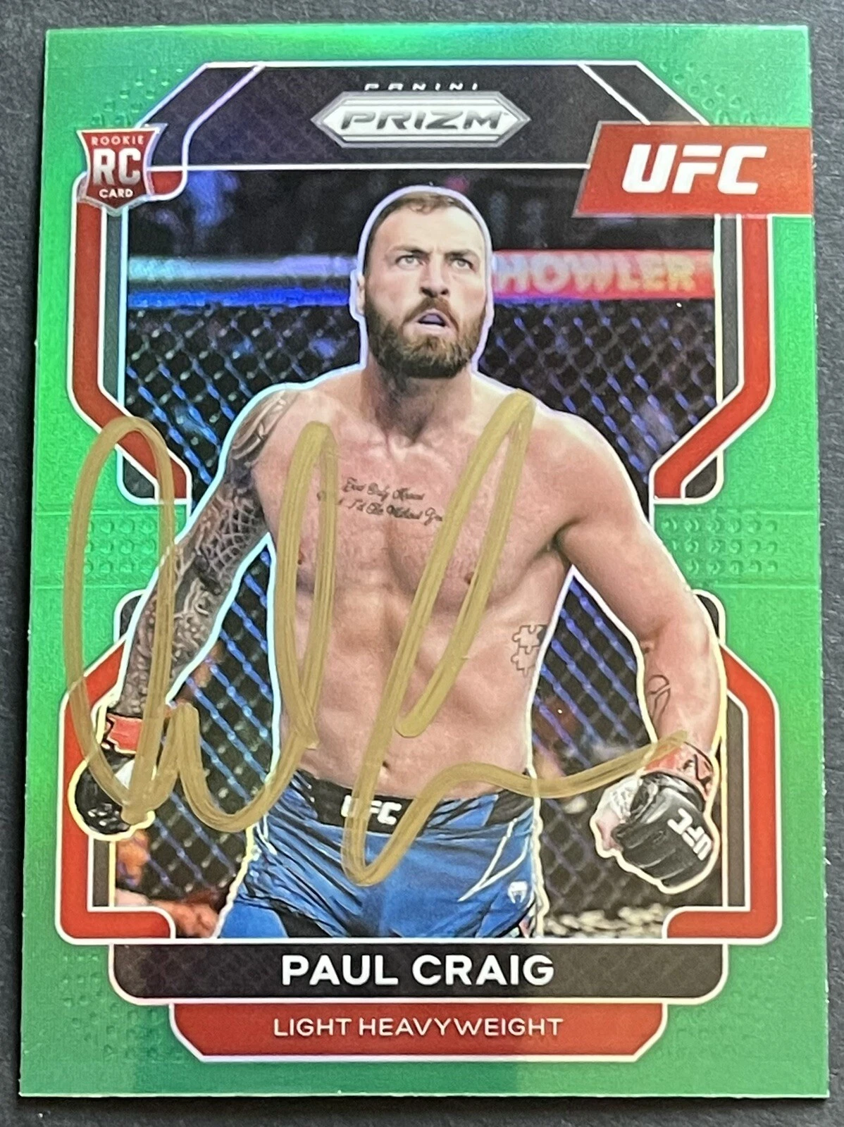 Paul Craig Signed Autographed 2022 Panini Prizm Green UFC Card Beckett Coa