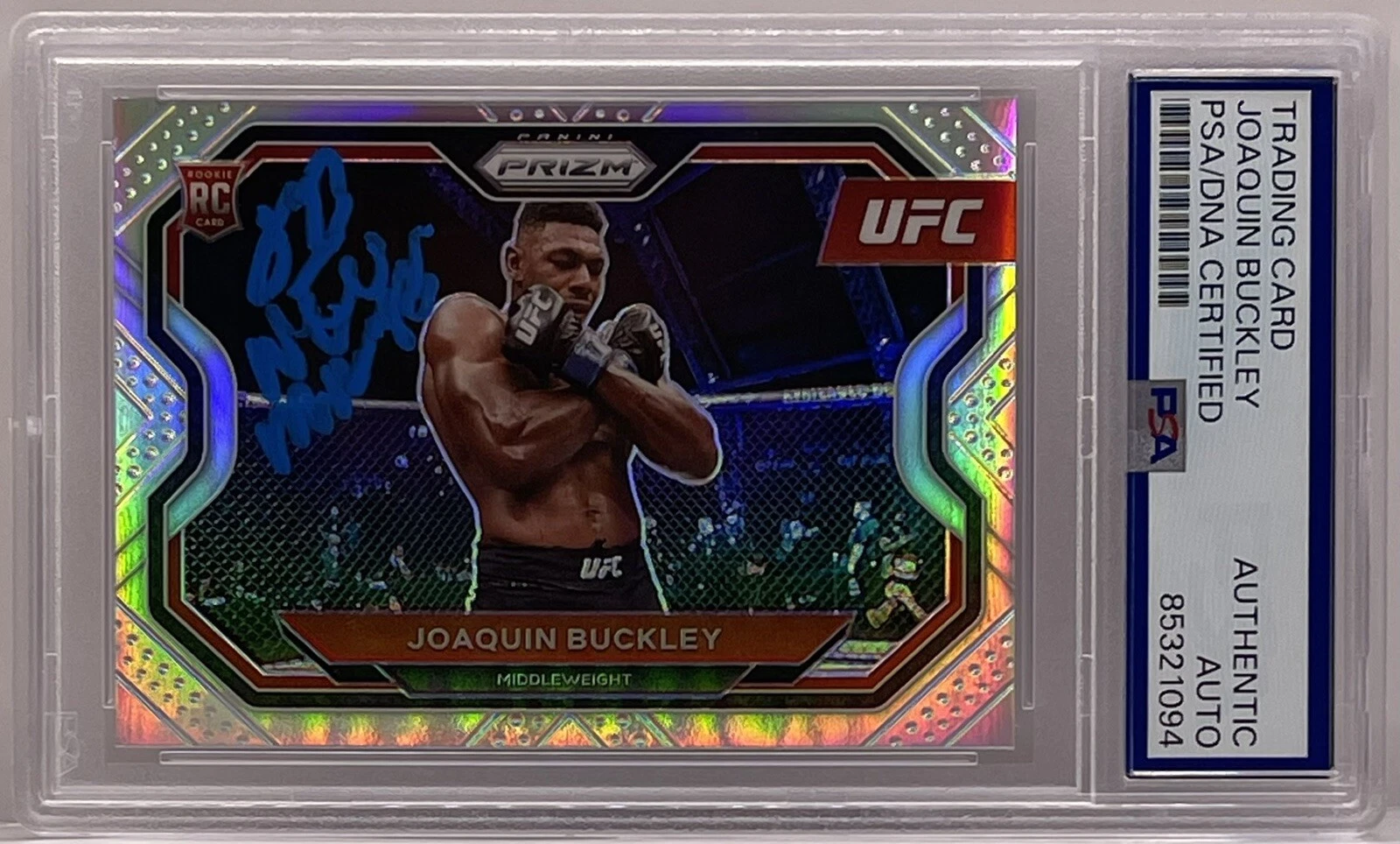 Joaquin Buckley Signed Auto 2021 Prizm Silver UFC Rookie Card PSA/DNA Slabbed
