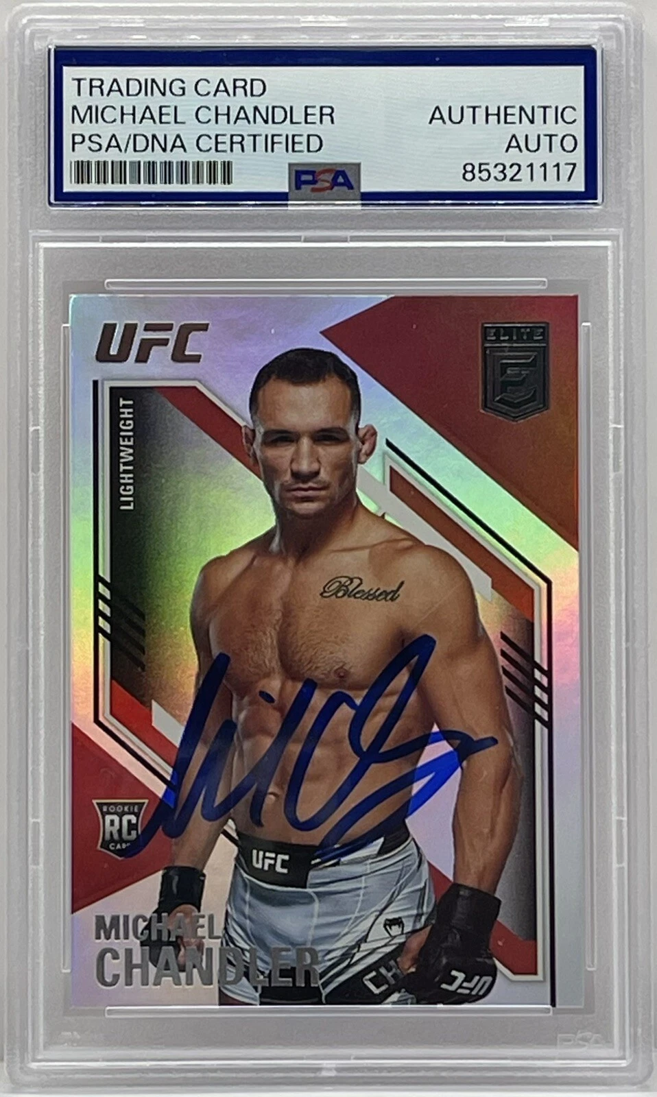 Michael Chandler Signed 2021 Chronicles Elite Rookie Card UFC PSA/DNA Slab