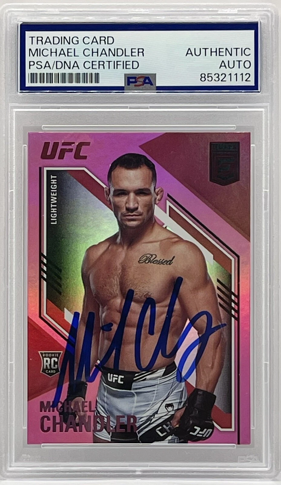 Michael Chandler Signed 2021 Chronicles Elite Pink Rookie Card UFC PSA/DNA Slab