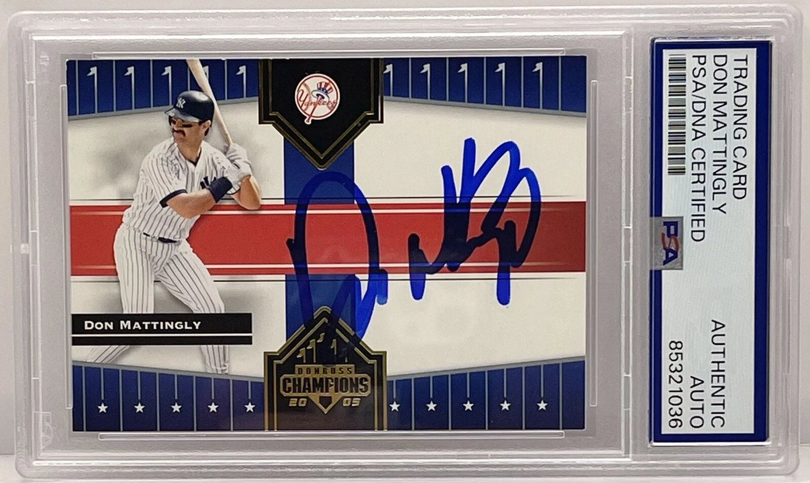 Don Mattingly Signed Autographed 2005 Donruss Champions Card Yankees PSA/DNA