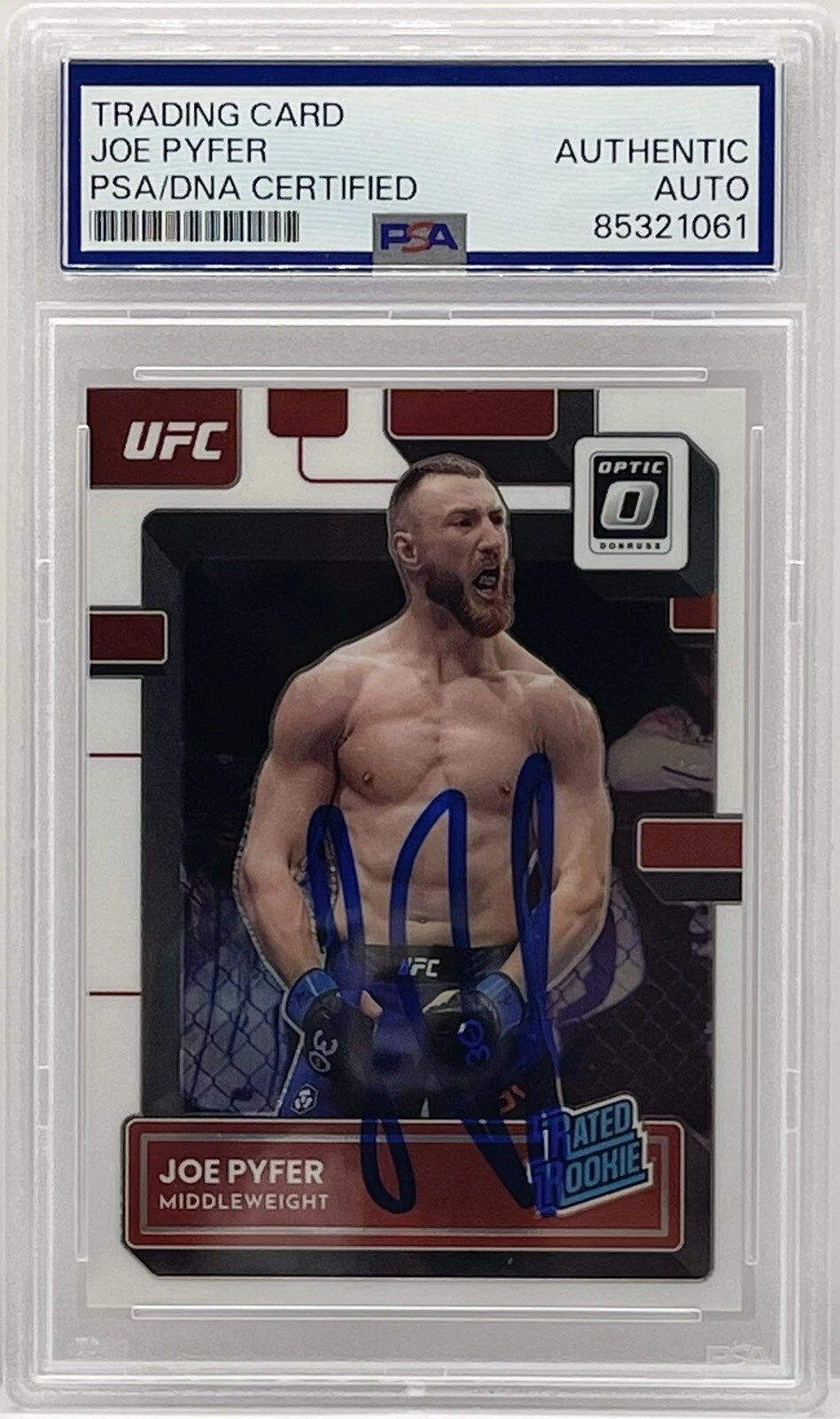 Joe Pyfer Signed Auto 2023 Donruss Optic Rookie Card UFC Fighter PSA/DNA Slabbed