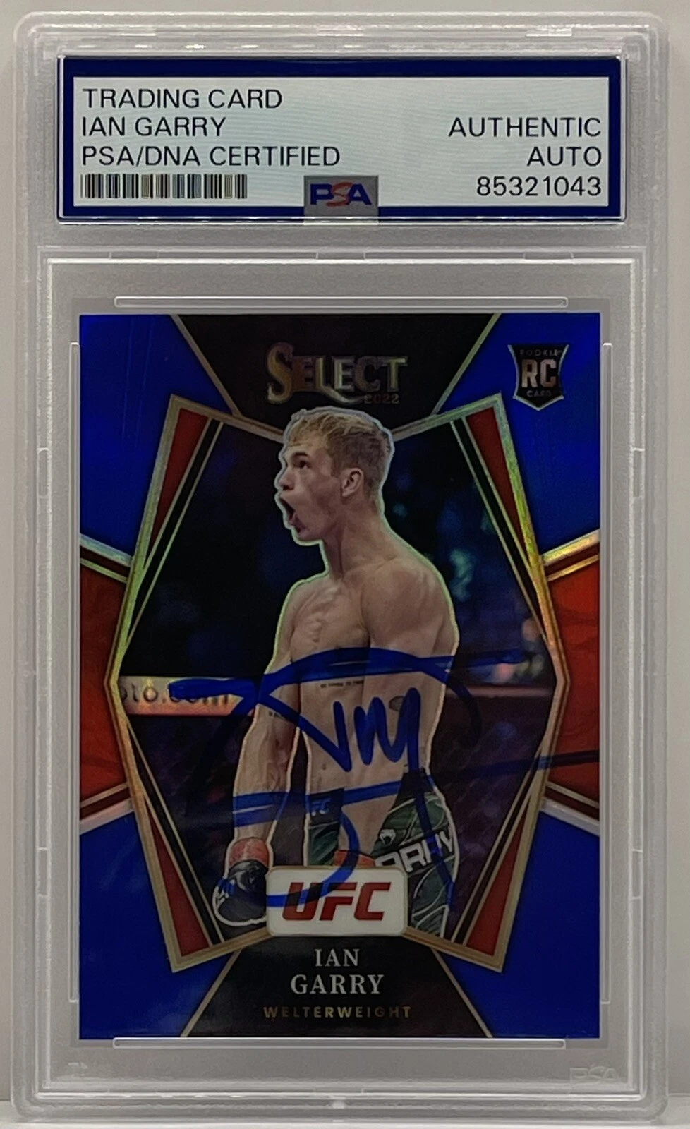 Ian Garry Signed 2022 Select Rookie Card On Card Auto UFC PSA/DNA Slabbed