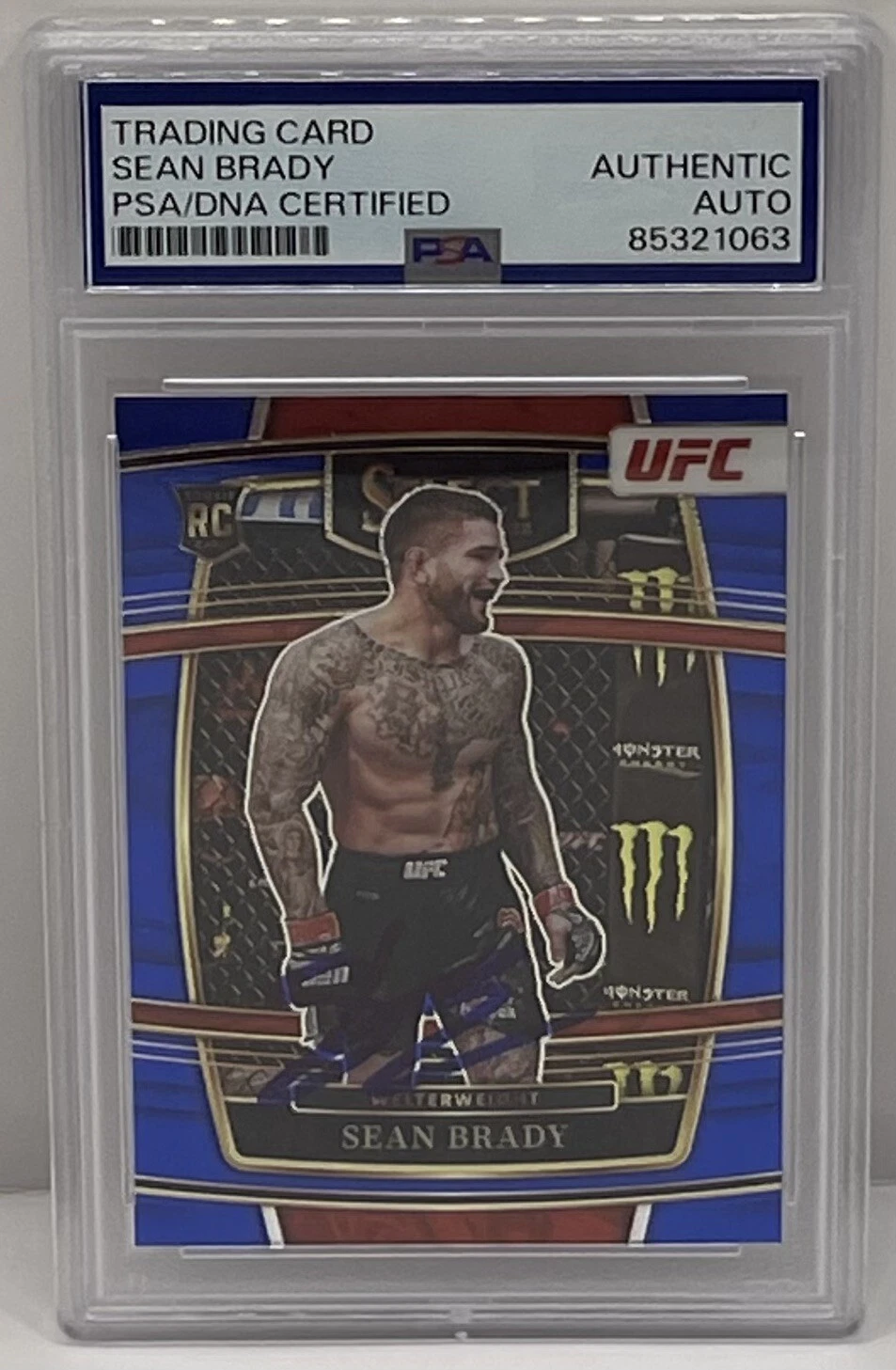 Sean Brady Signed 2022 Select Rookie Card UFC Fighter PSA/DNA Slabbed