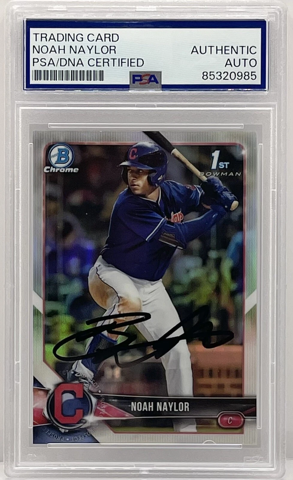 Noah Bo Naylor Signed 2019 Bowman Chrome 1st Rookie Refractor PSA/DNA Slabbed