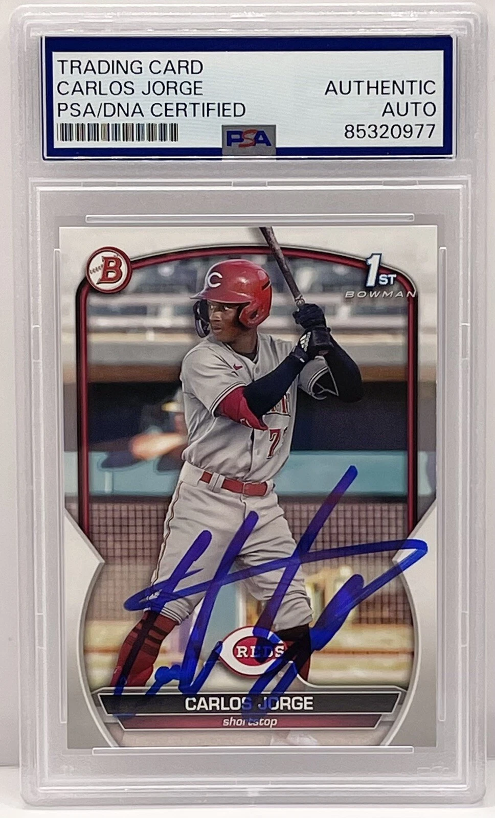 Carlos Jorge Signed Autographed 2023 Bowman 1st Rookie Card PSA/DNA Slabbed