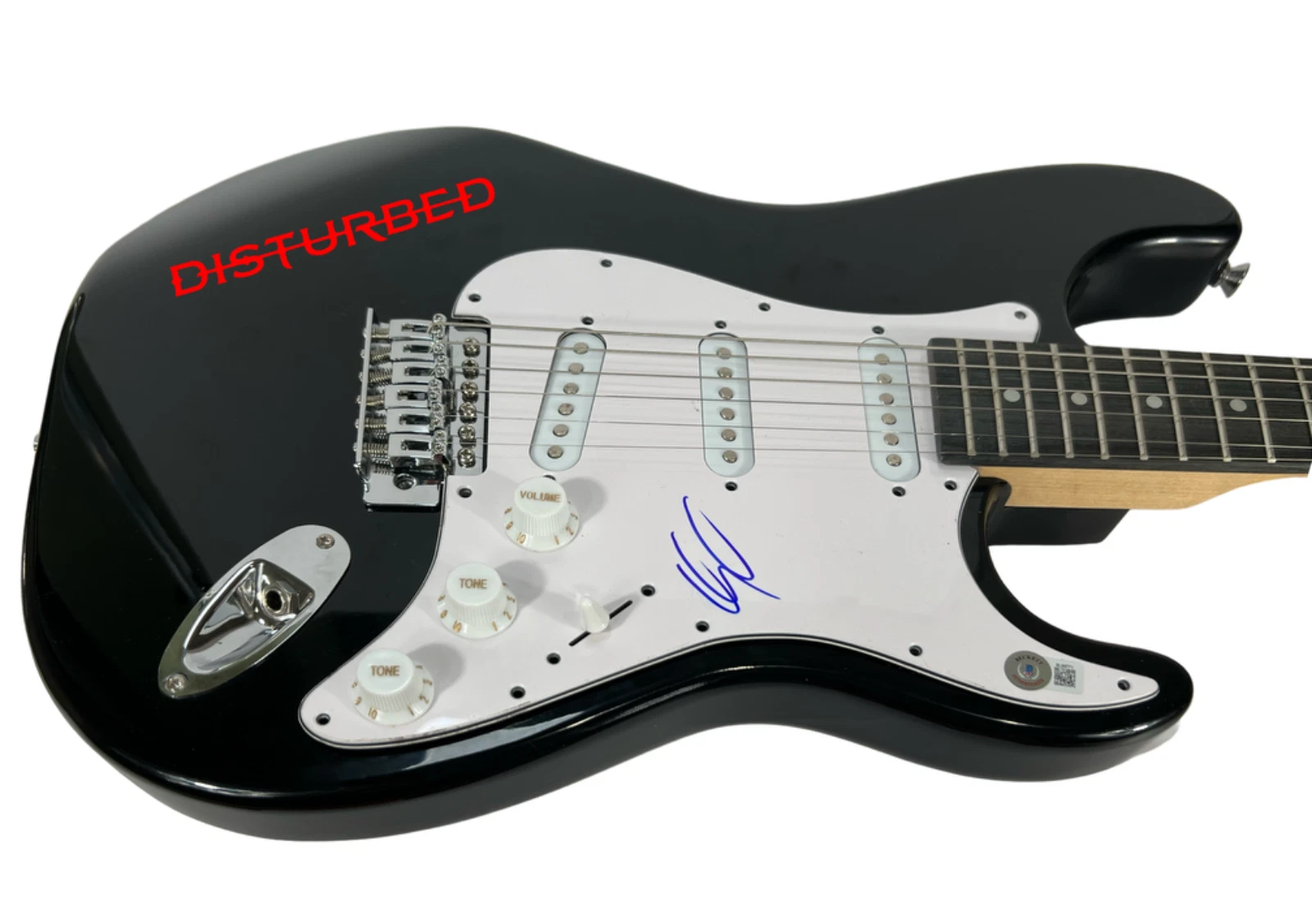 David Draiman Disturbed Signed Autograph Electric Guitar Band Singer Beckett COA