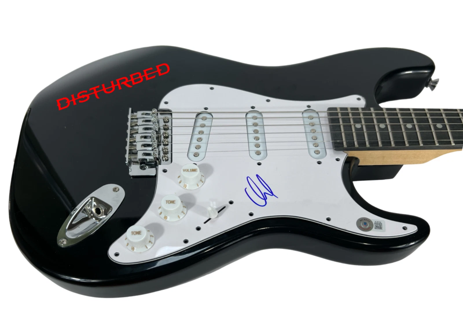 David Draiman Disturbed Signed Autograph Electric Guitar Band Singer Beckett COA