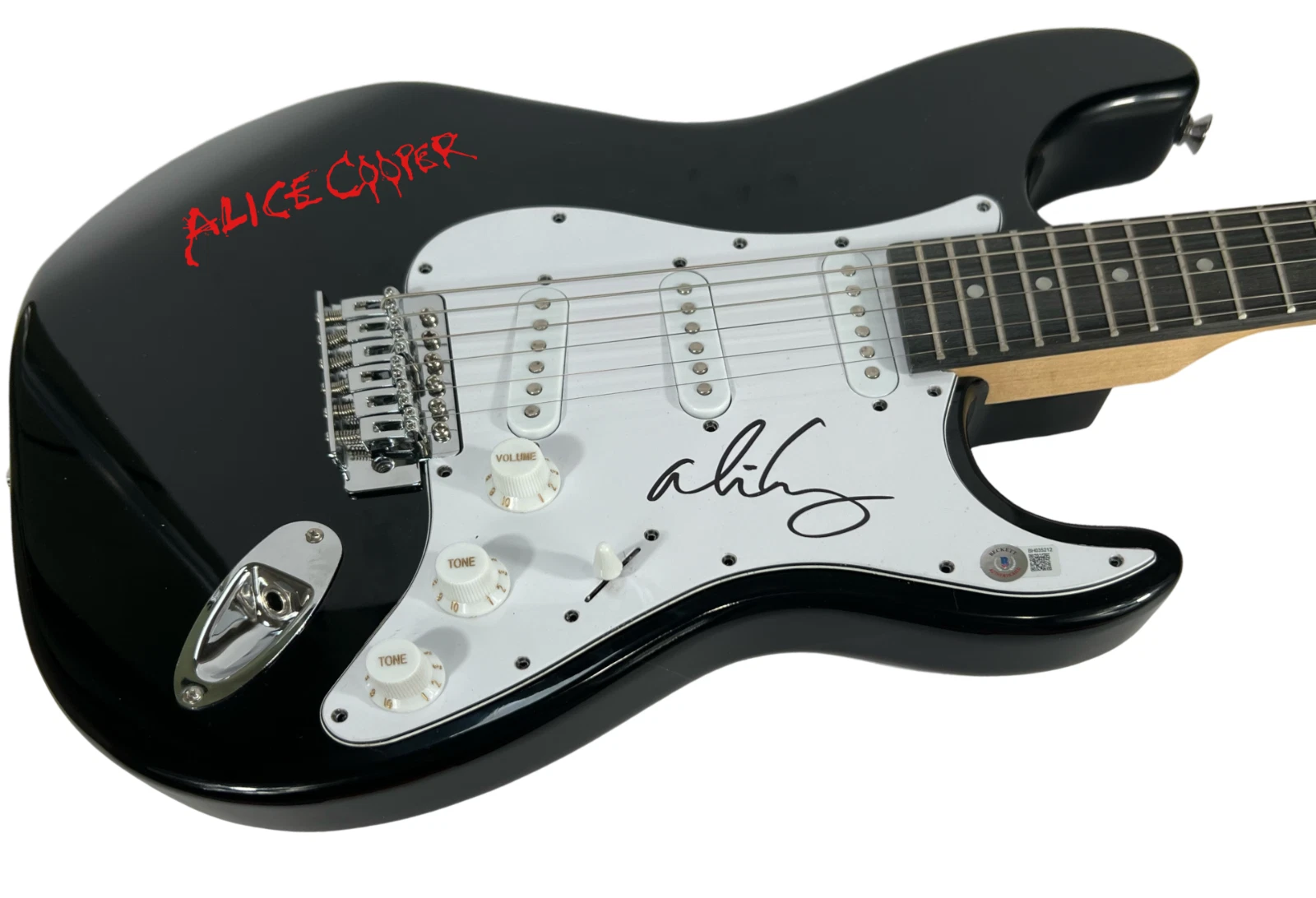 Alice Cooper Signed Autograph Electric Guitar Hollywood Vampires Beckett COA