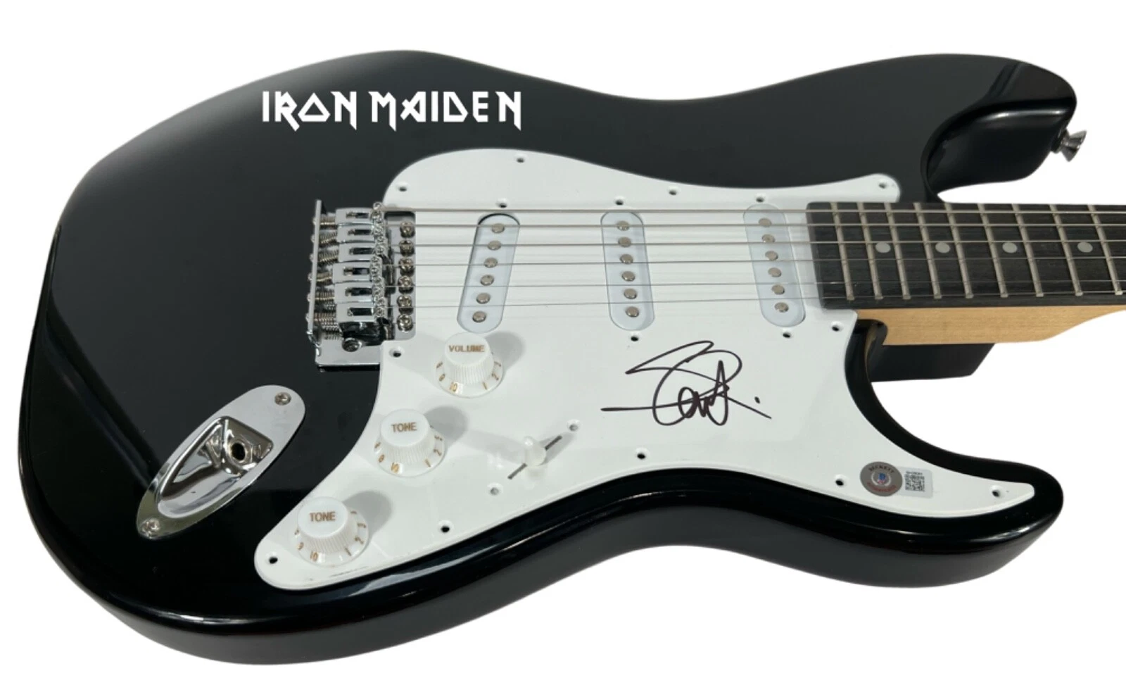 Steve Harris Iron MaidenSigned Autograph Electric Guitar Beckett COA