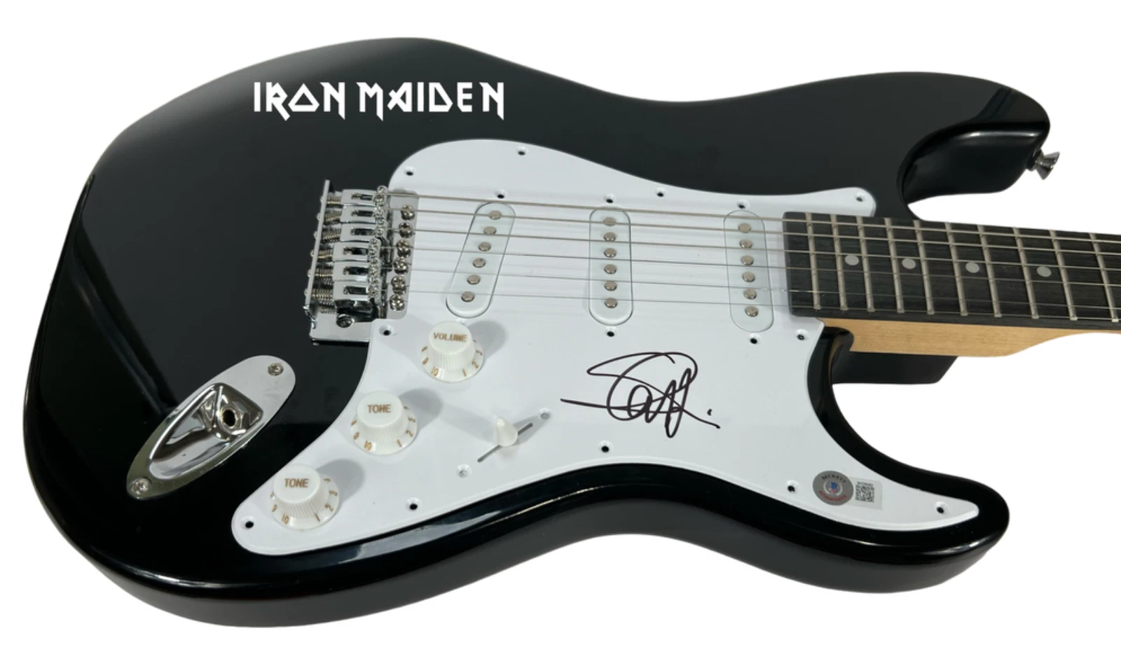 Steve Harris Iron Maiden Signed Autograph Electric Guitar Beckett COA