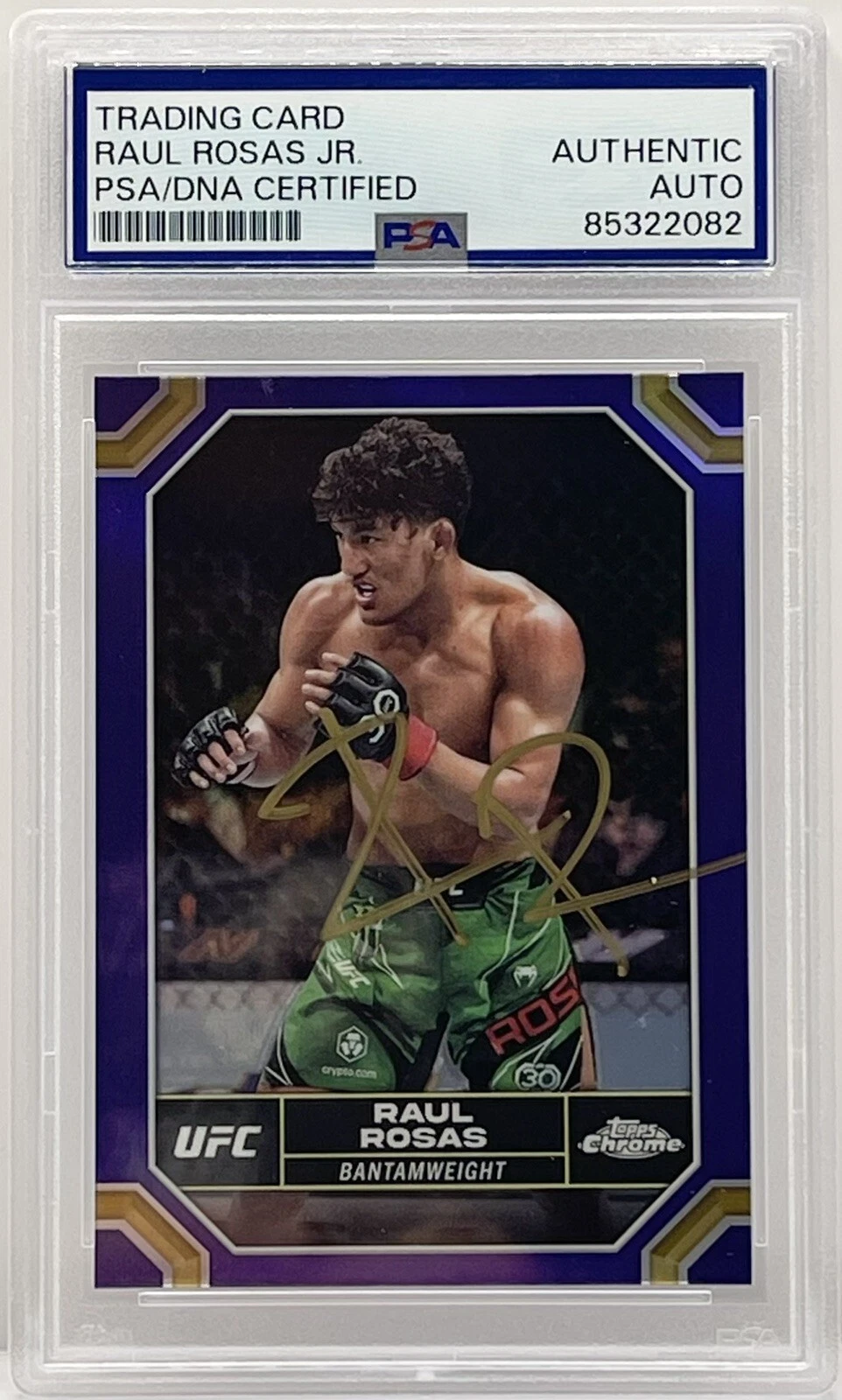 Raul Rosas Jr Signed Auto 2024 Topps Chrome Purple UFC Card PSA/DNA Slabbed