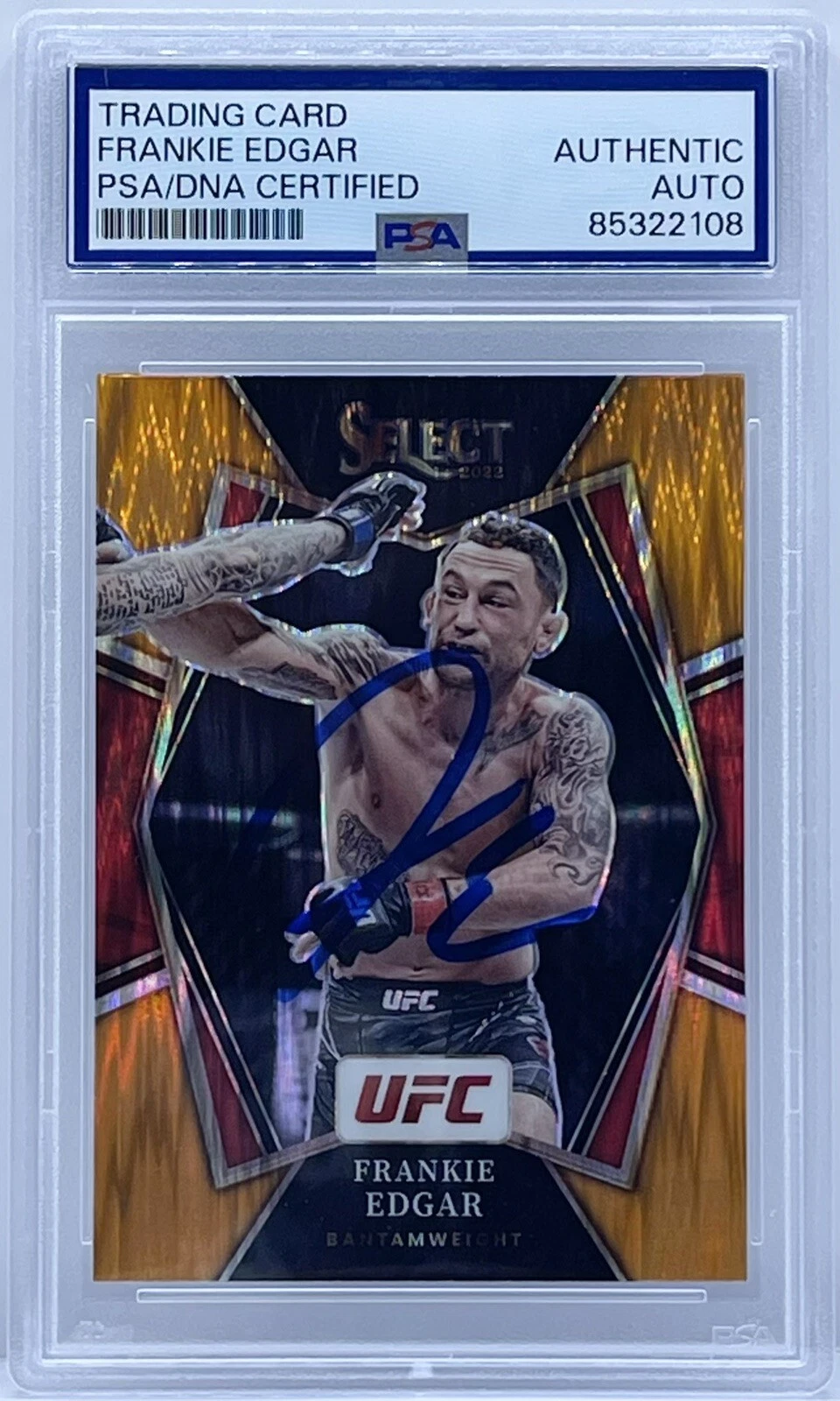 Frankie Edgar Signed Auto 2022 Select Orange Flash UFC Card PSA/DNA