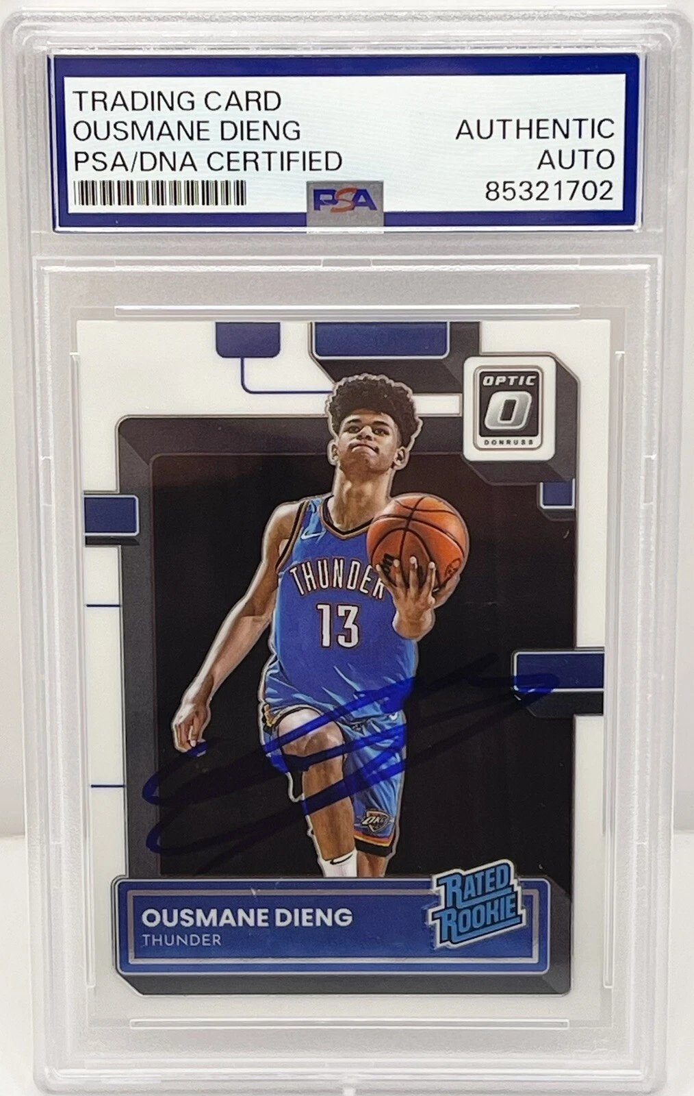 Ousmane Dieng Signed Auto 2022-23 Donruss Optic Rookie Card PSA/DNA Slabbed