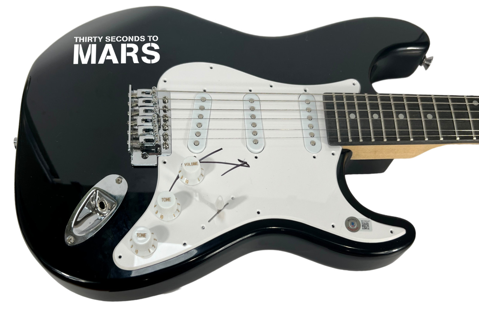 Jared Leto THIRTY SECONDS TO MARS Signed Autograph Electric Guitar Beckett COA