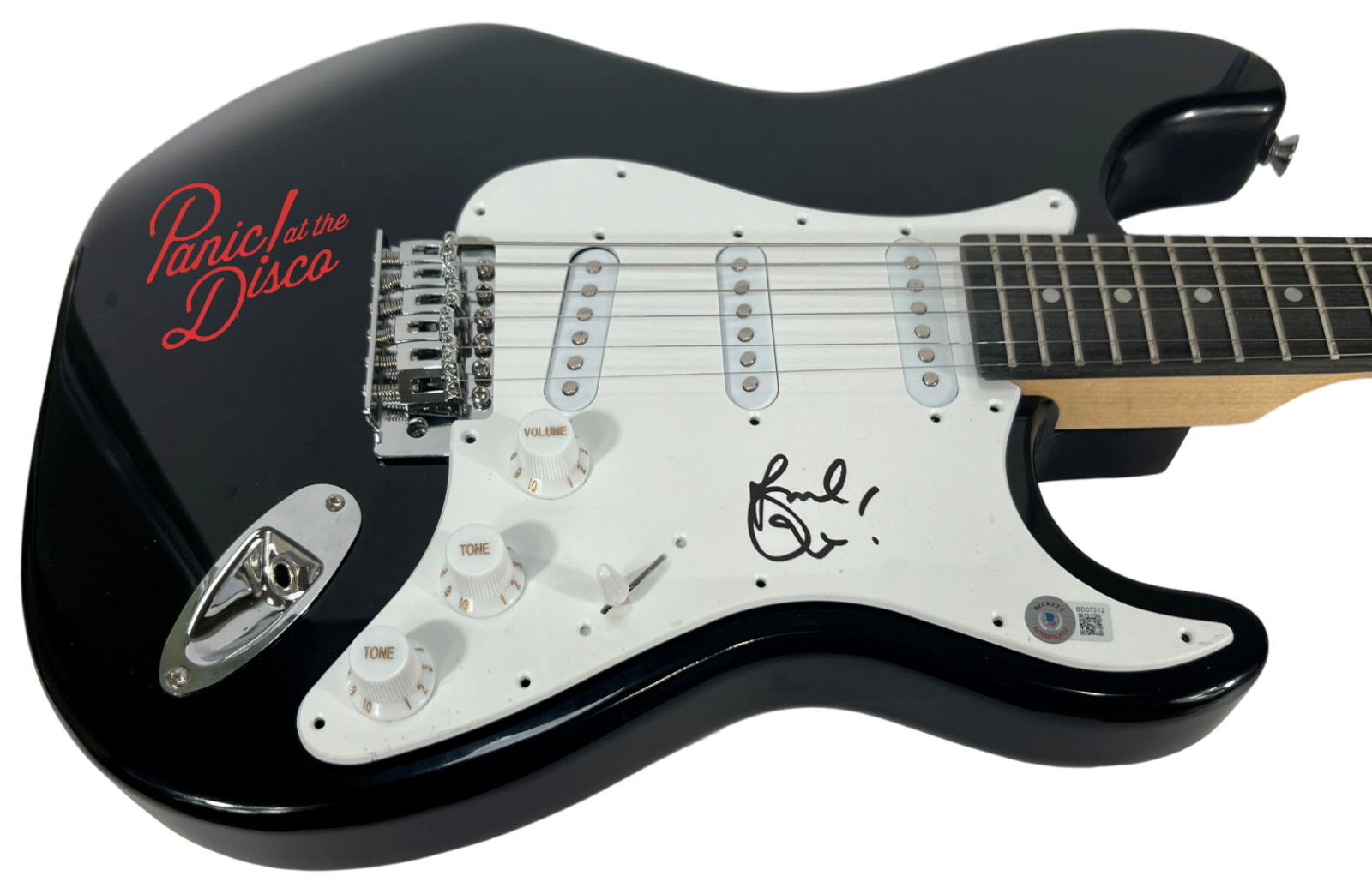 Brendon Urie PANIC! AT THE DISCO Signed Autograph Electric Guitar Beckett COA