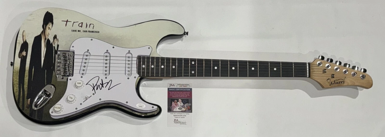 PAT MONAHAN SIGNED CUSTOM TRAIN SAVE ME SAN FRANCISCO ELECTRIC GUITAR JSA COA