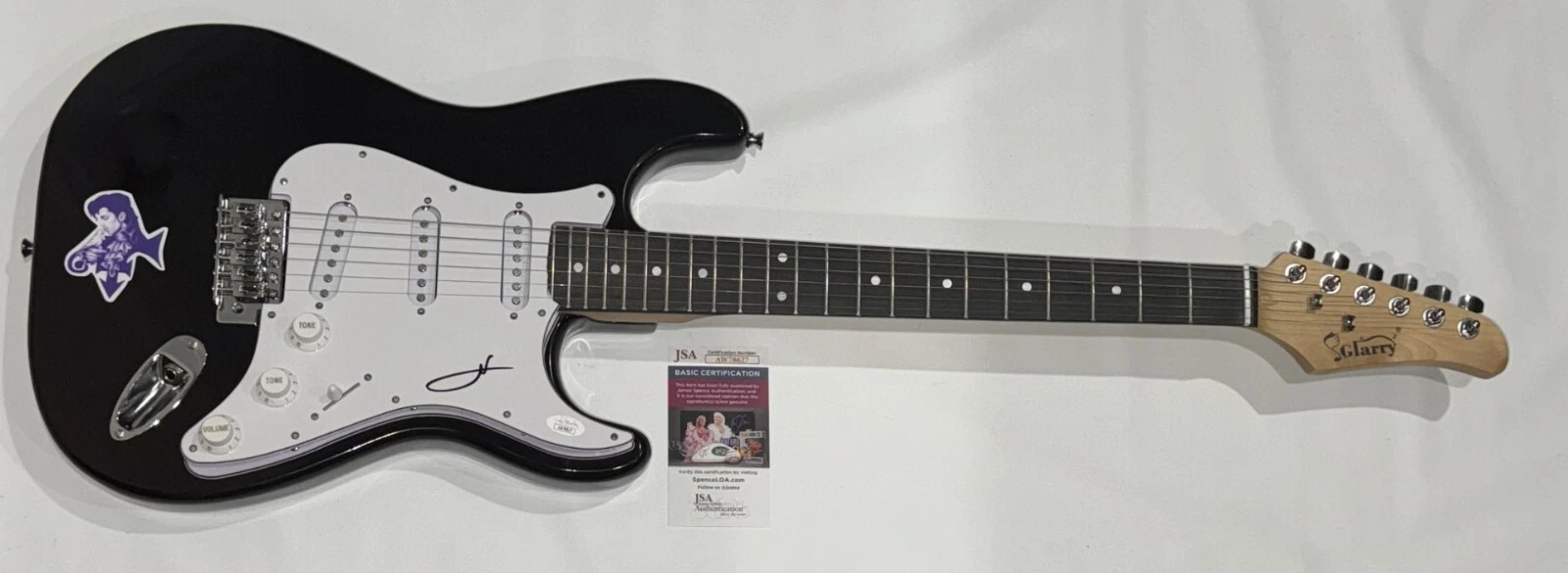 SHEILA E. SIGNED BLACK ELECTRIC GUITAR PRINCE JSA COA