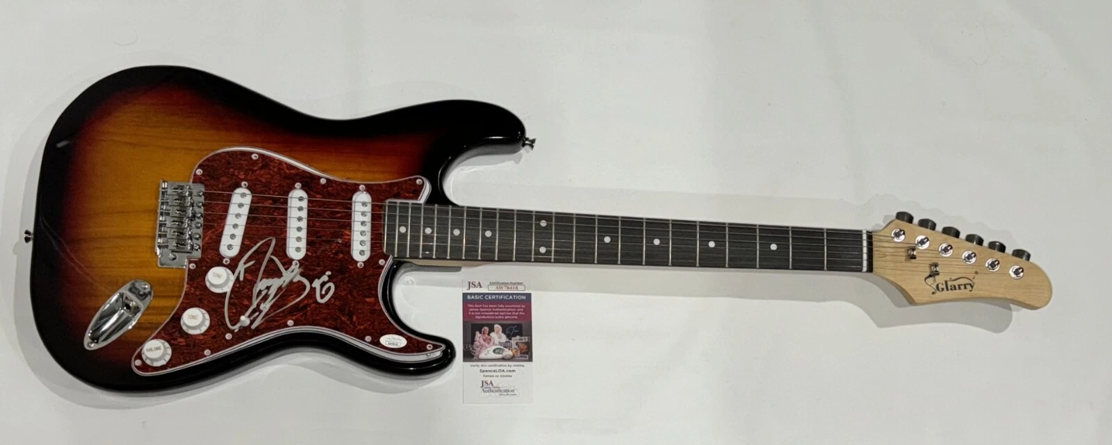 CASSANDRA LEWIS SIGNED SUNBURST ELECTRIC GUITAR DARLIN JSA COA