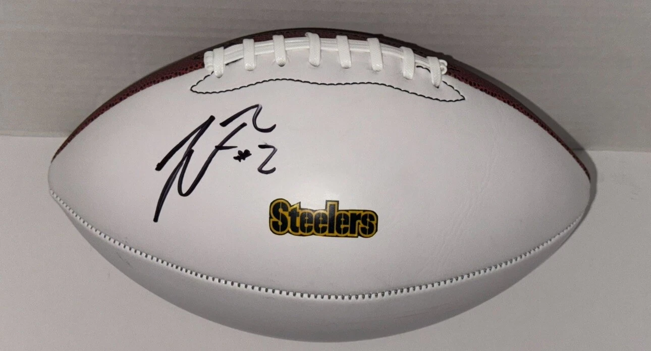 JUSTIN FIELDS SIGNED FOOTBALL PITTSBURGH STEELERS AUTOGRAPHED