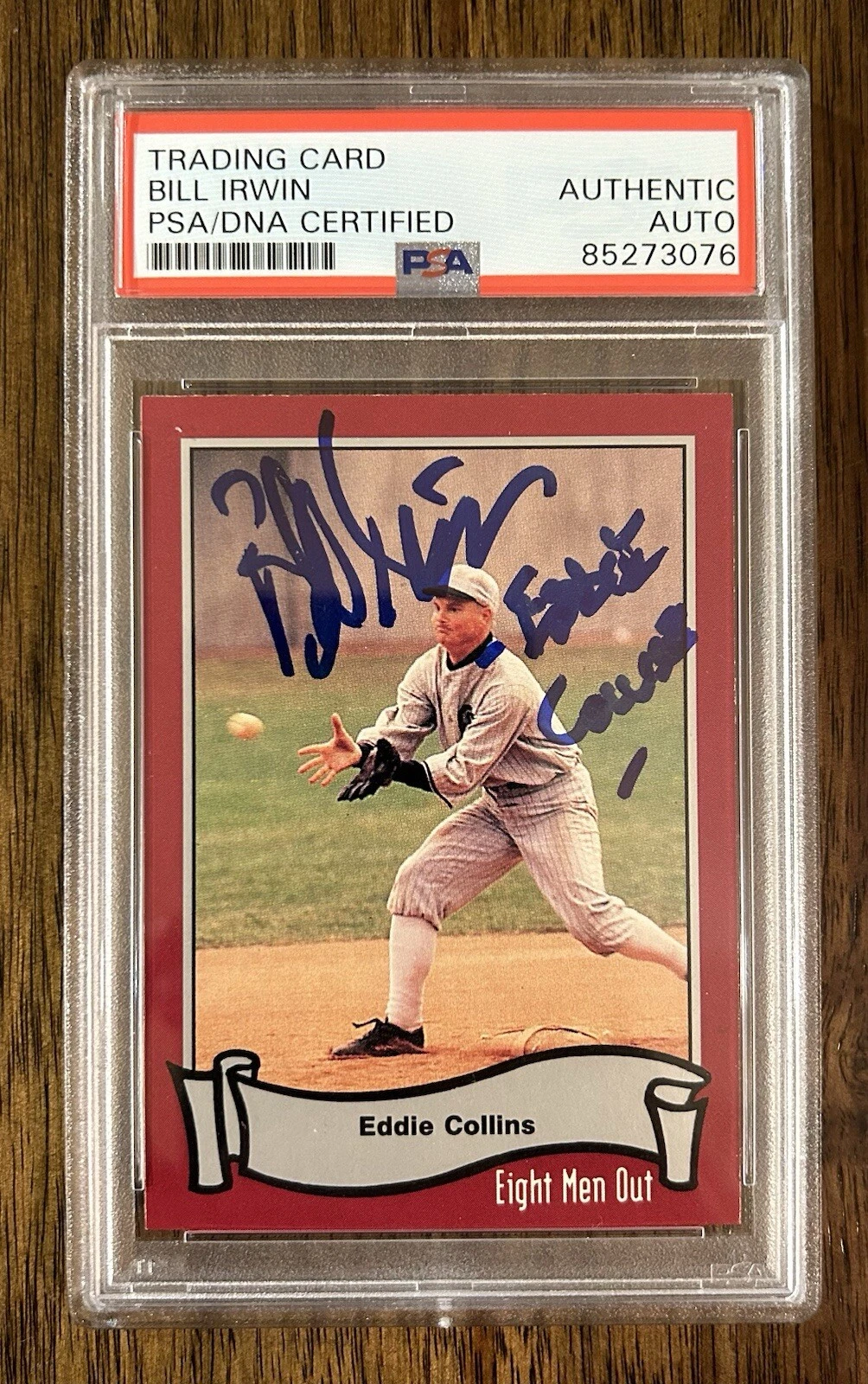 Bill Irwin ‘Eight Men Out’ Signed Baseball Card PSA/DNA ‘Eddie Collins’ PROOF