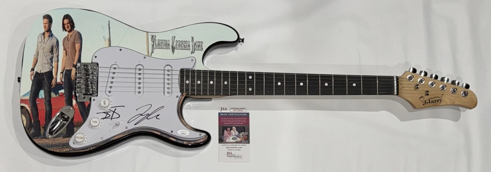 FLORIDA GEORGIA LINE SIGNED CUSTOM GUITAR TYLER HUBBARD BRIAN KELLEY JSA COA