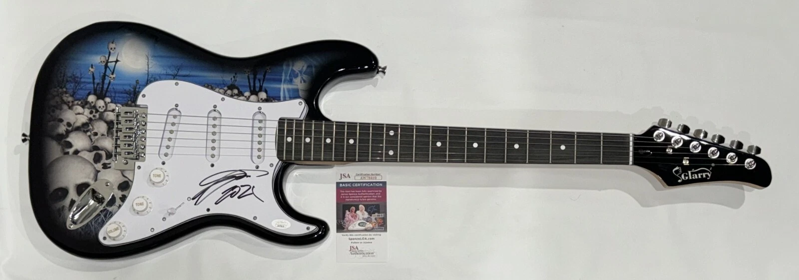 STEPHEN PEARCY SIGNED SKULL ELECTRIC GUITAR RATT AUTOGRAPHED JSA COA