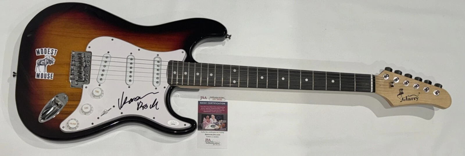 ISAAC BROCK SIGNED SUNBURST ELECTRIC GUITAR MODEST MOUSE JSA COA