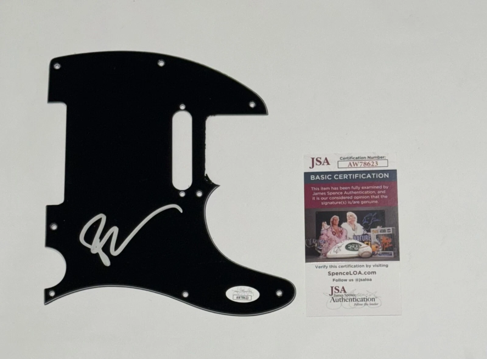 PAT MONAHAN SIGNED ELECTRIC GUITAR PICKGUARD TRAIN JSA COA