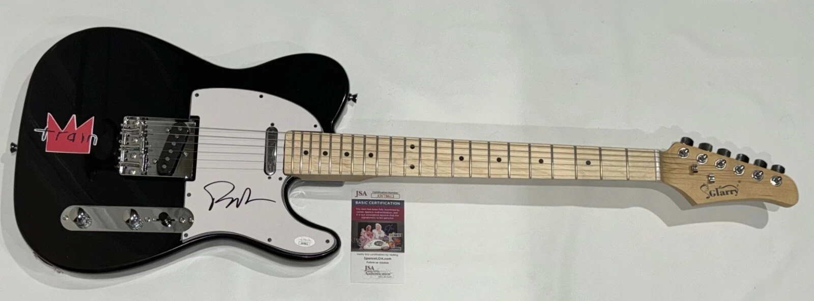 PAT MONAHAN SIGNED BLACK ELECTRIC GUITAR TRAIN AUTOGRAPHED JSA COA