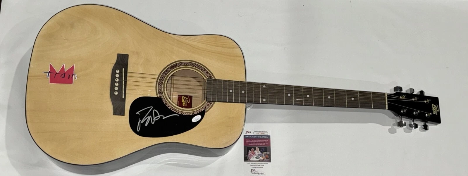 PAT MONAHAN SIGNED NATURAL ACOUSTIC GUITAR TRAIN JSA COA