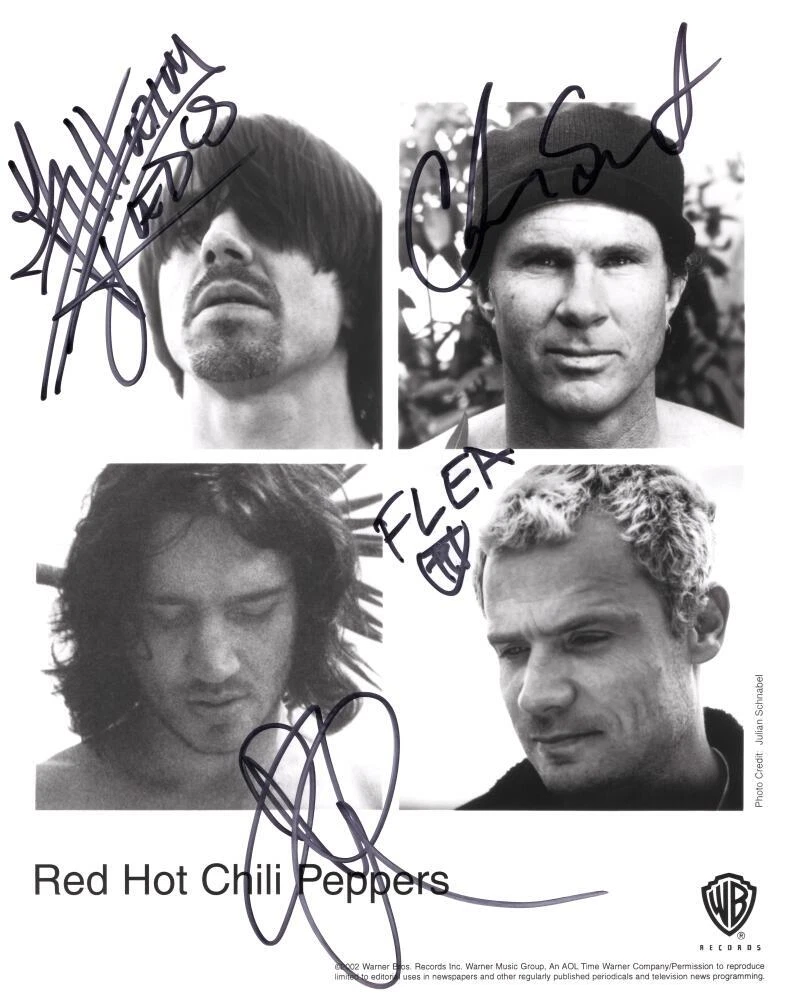 Red Hot Chili Peppers Full Band Signed Autograph 8x10 Original Promo Photo JSA