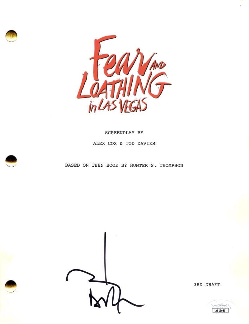 Johnny Depp Signed Autograph Fear and Loathing in Las Vegas Movie Script JSA COA