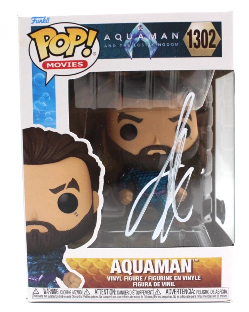 Jason Momoa Signed Aquaman Lost Kingdom 1302 DC Funko Pop w/Beckett COA BN07921