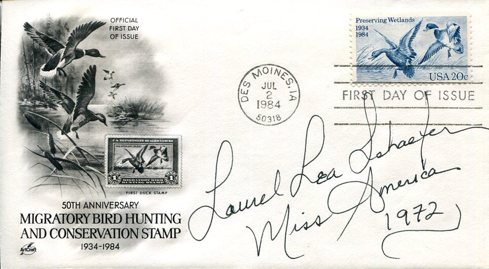 Laurie Lea Schaefer Miss America 1972 Miss Ohio 1971 Signed Autograph FDC