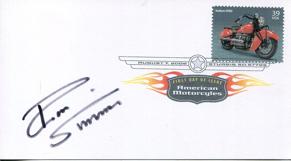 Ron Simms Custom Cycles Motorcycle Bike Builder Designer Signed Autograph