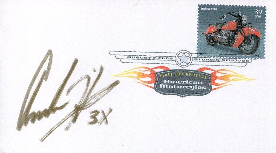 Andrew Hines Motorcycle Racer NHRA Pro Stock Motorcycle Champ Signed Autograph