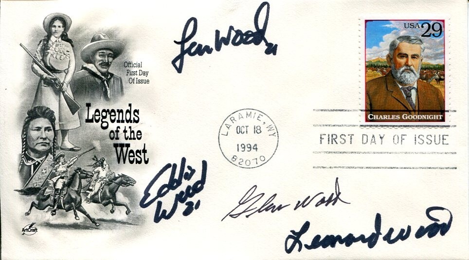 Leonard Wood Glen Eddie Len Brothers Family NASCAR Owner HOF Signed Autograph