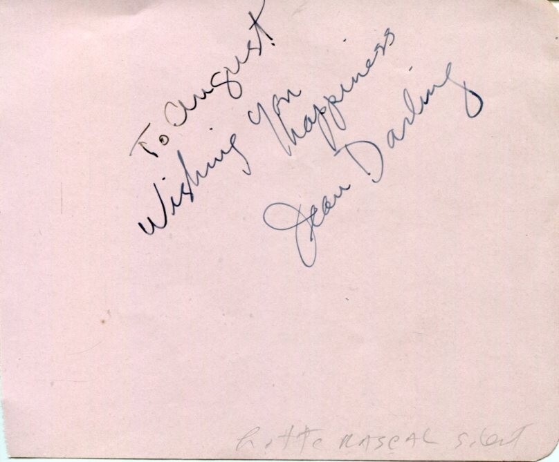 Jean Darling Our Gang The Little Rascals Signed Autograph