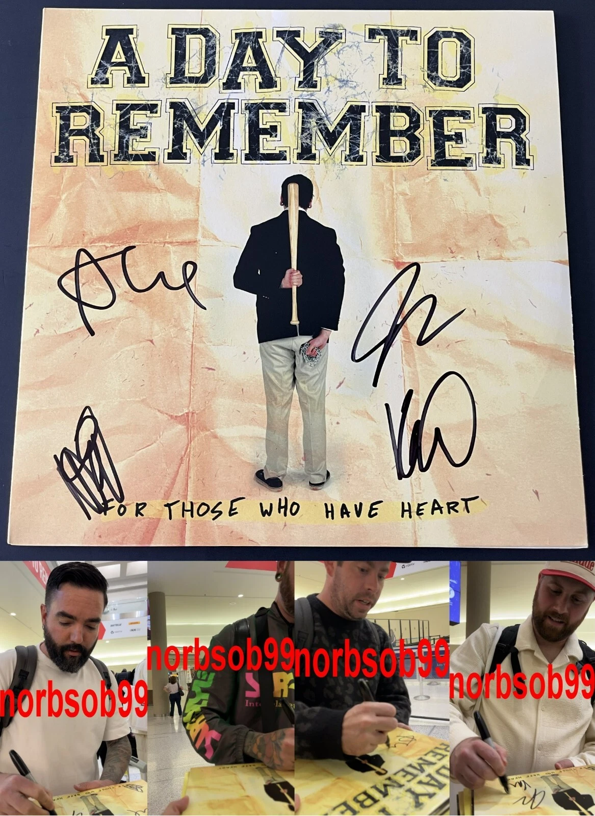 A DAY TO REMEMBER SIGNED FOR THOSE WHO HAVE HEART VINYL ALBUM W/EXACT PROOF COA COLLECTIBLE MEMORABILIA