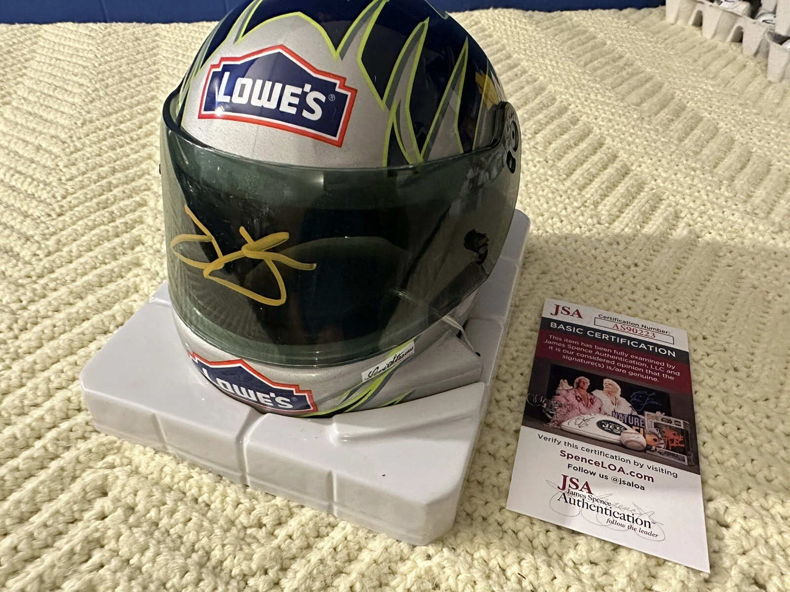 Jimmie Johnson Nascar Signed Mini Helmet Auto 1/2 Scale JSA Authentication COA