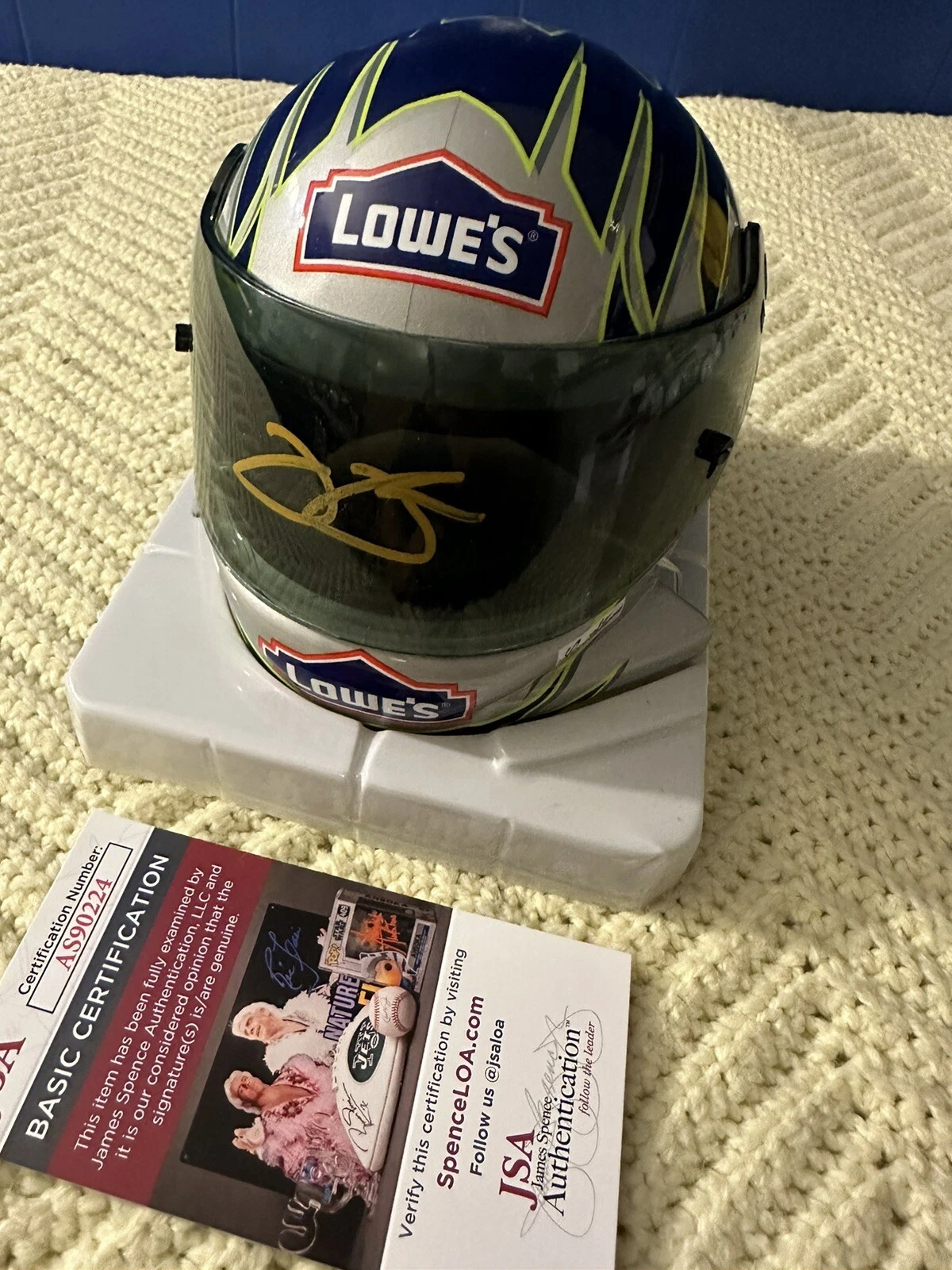 Jimmie Johnson Nascar Signed Mini Helmet Auto 1/2 Scale JSA Authentication COA