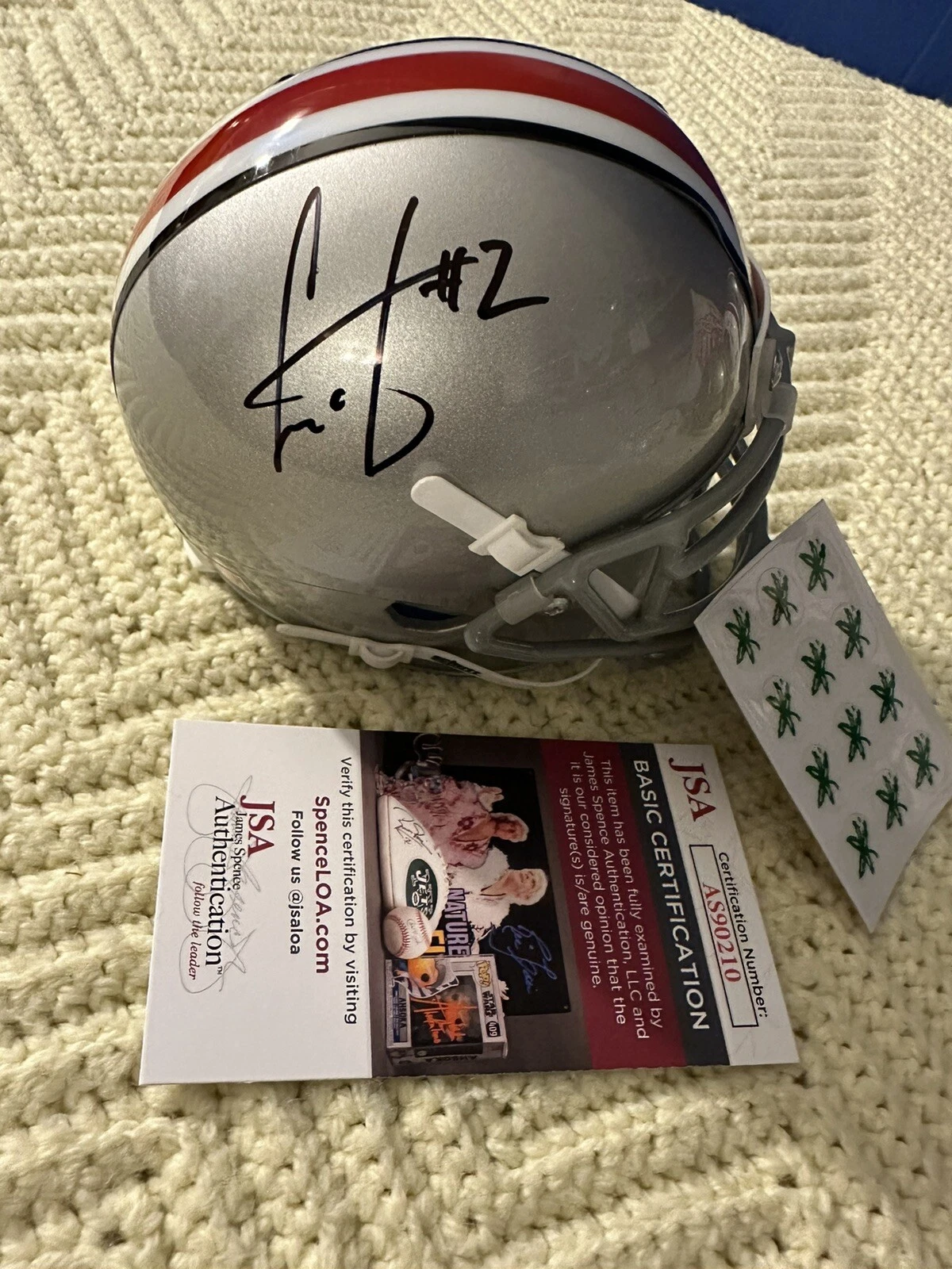 Cris Carter Signed Mini Helmet Ohio State Buckeyes JSA Authentication COA