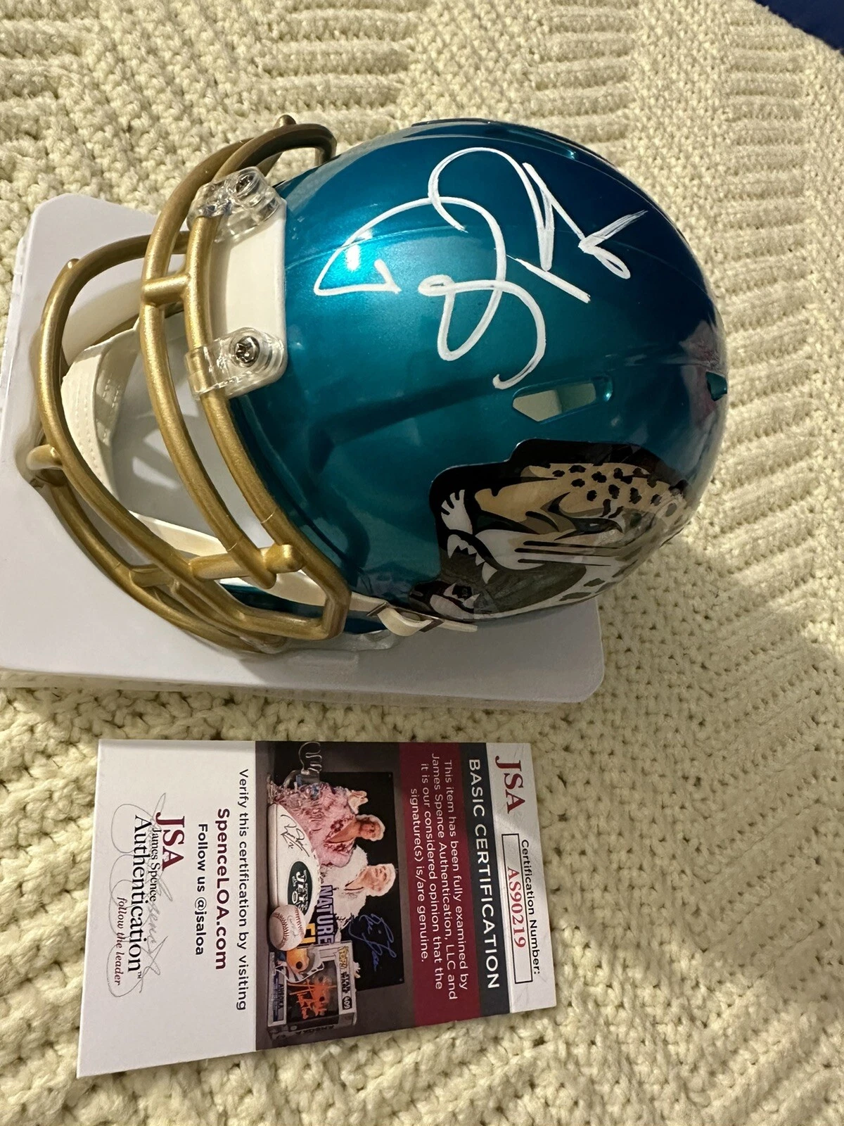 Doug Pederson Signed Flash Mini Helmet Jaguars Autograph JSA Authenticated COA