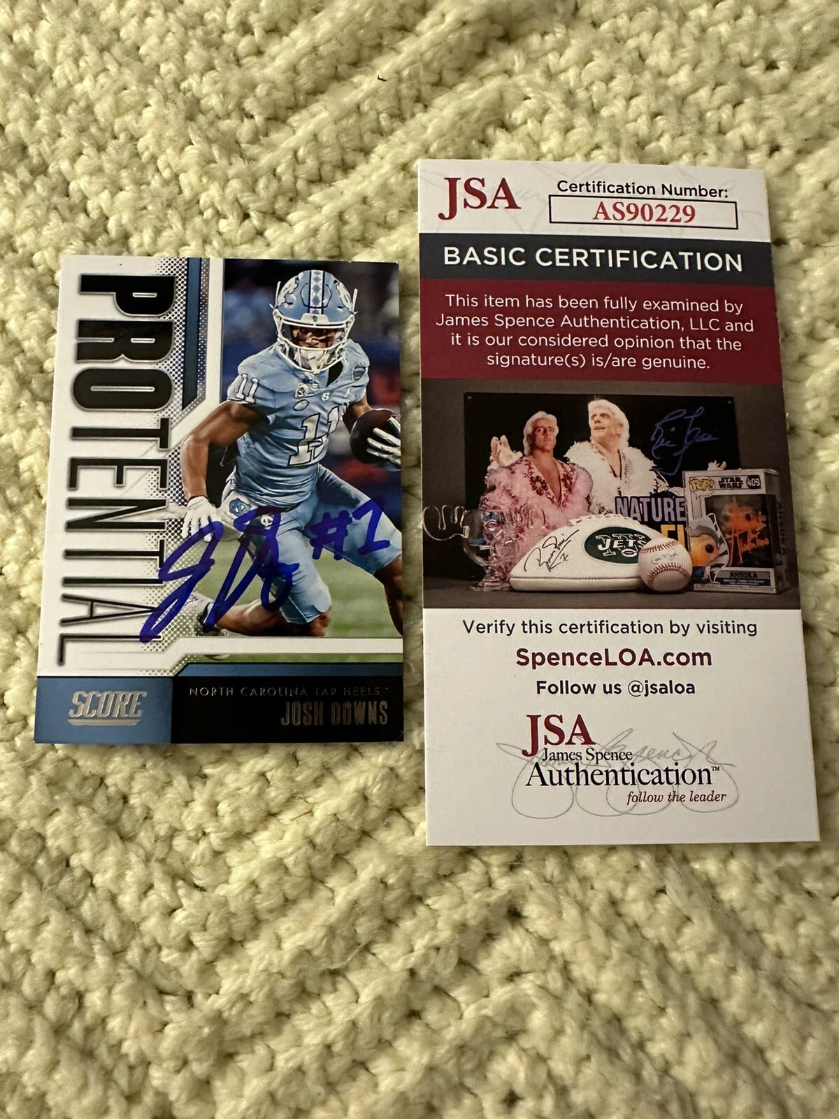Josh Downs Signed Trading Card JSA Authenticated COA UNC 2023 Score #11 Colts