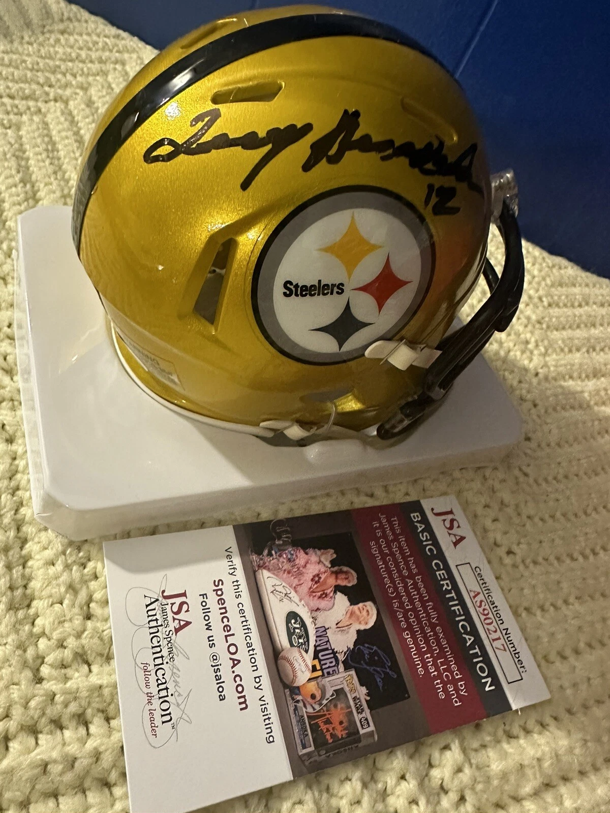 Terry Bradshaw Signed Mini Helmet Pittsburgh Steelers JSA Authenticated COA