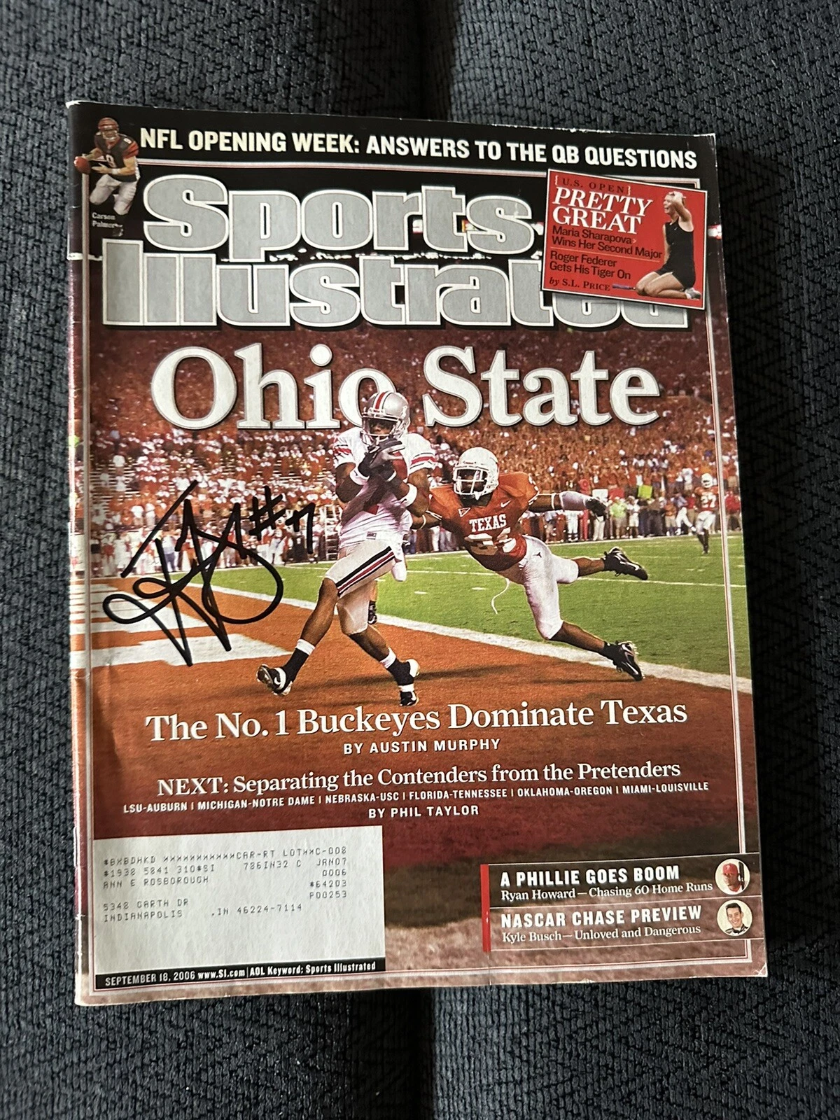 Ted Ginn Jr Signed Sports Illustrated Magazine Autographed Ohio State Buckeyes